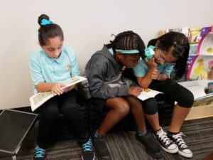 Students reading in the classroom