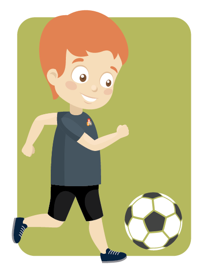 Student kicking soccer ball