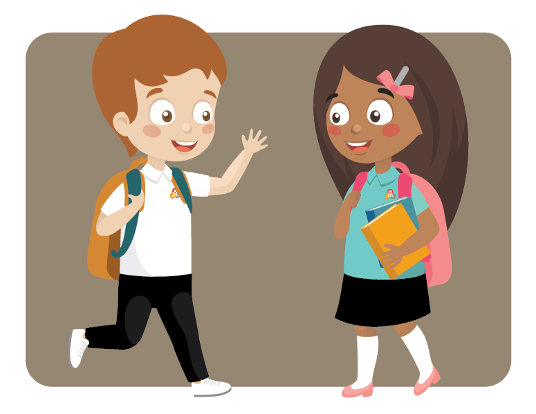 Talk-with-Classmates Graphic of students having a discussion