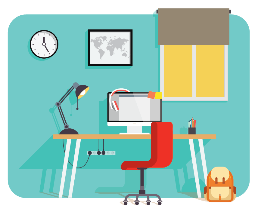 Workspace Graphic of desk and workspace