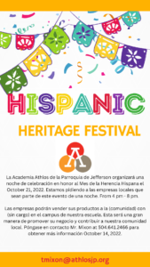 Hispanic Heritage Festival Business Invitation Spanish