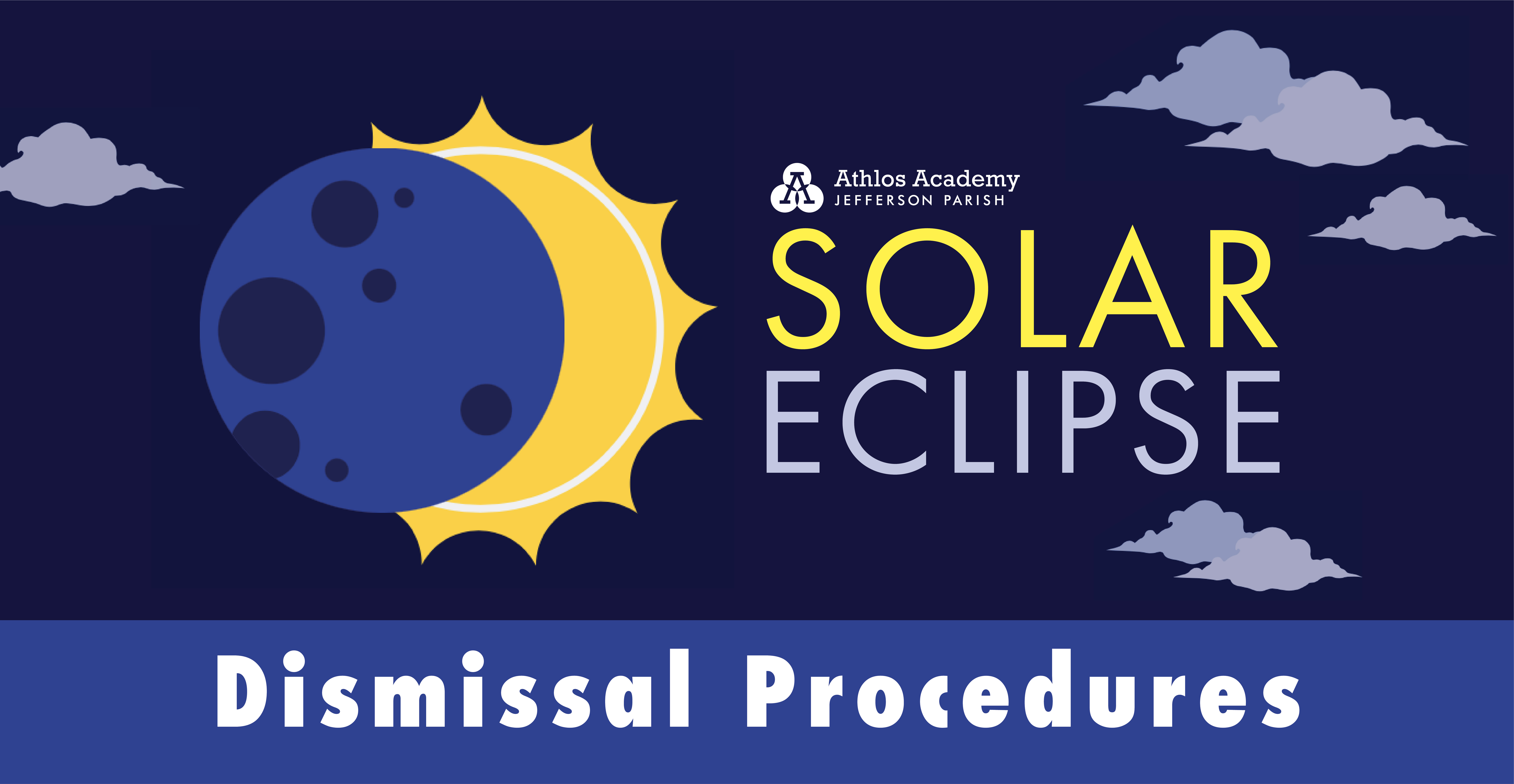 We are anticipating to experience a partial eclipse from 12:29 p.m. - 3:08 p.m. As a result, we will adjust dismissal which may impact drop off time for buses by 15 minutes. This may mean your students bus may arrive 15-20 minutes after the scheduled drop off time. For car drivers, Driveline will open at 3:15 p.m.